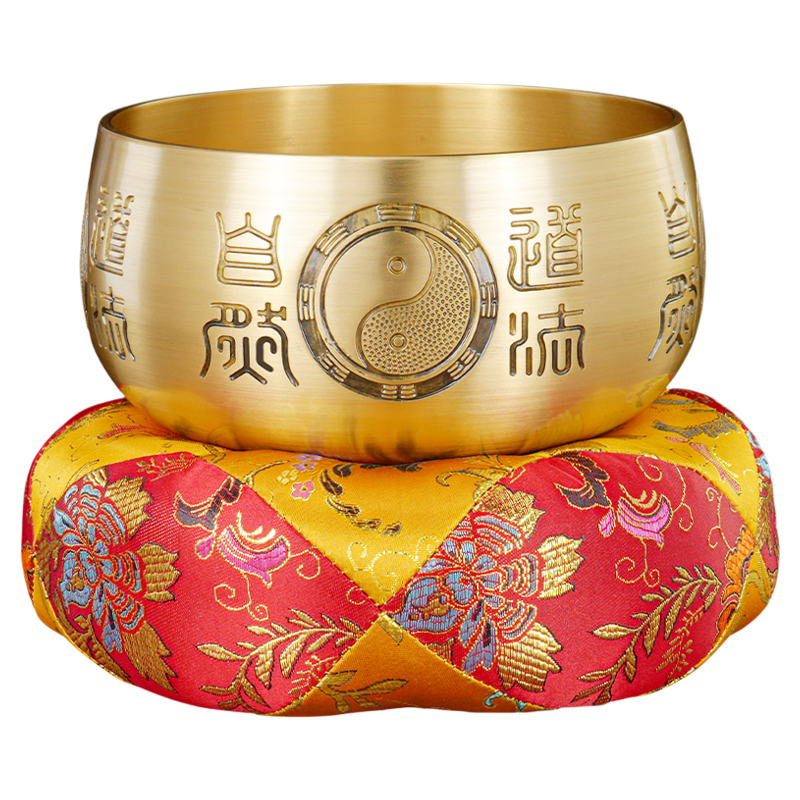 铜磬音钵纯摆件黄铜道家用品磬碗太极道法打击乐器铜庆法器钵盂