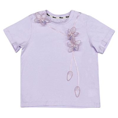 Qimoo淇木25夏季新款童装女童立体花朵时尚华丽百搭T恤QSS2TP121A