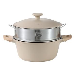 卡罗特有钛蒸锅家用大容量不粘锅微压汤锅煮炖锅一体电磁炉燃气灶