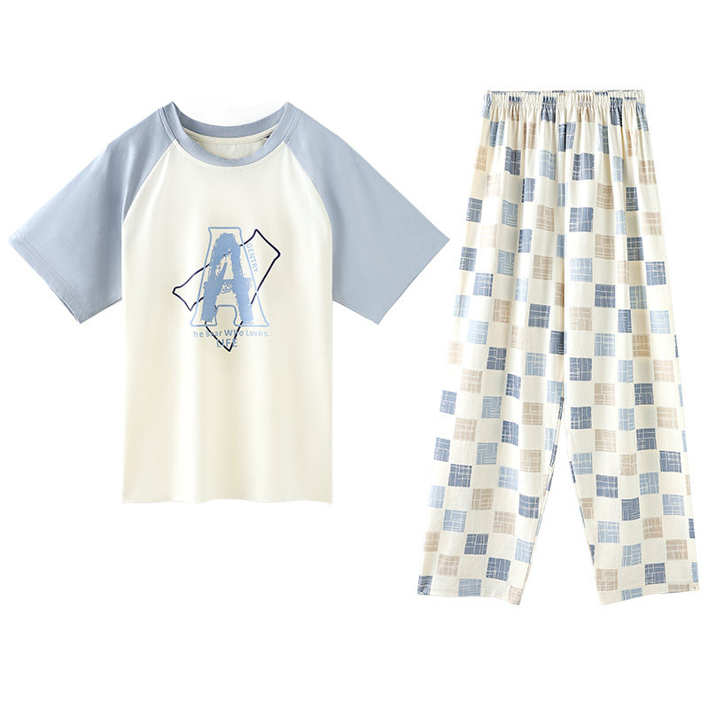 猫人夏季儿童纯棉家居服套装