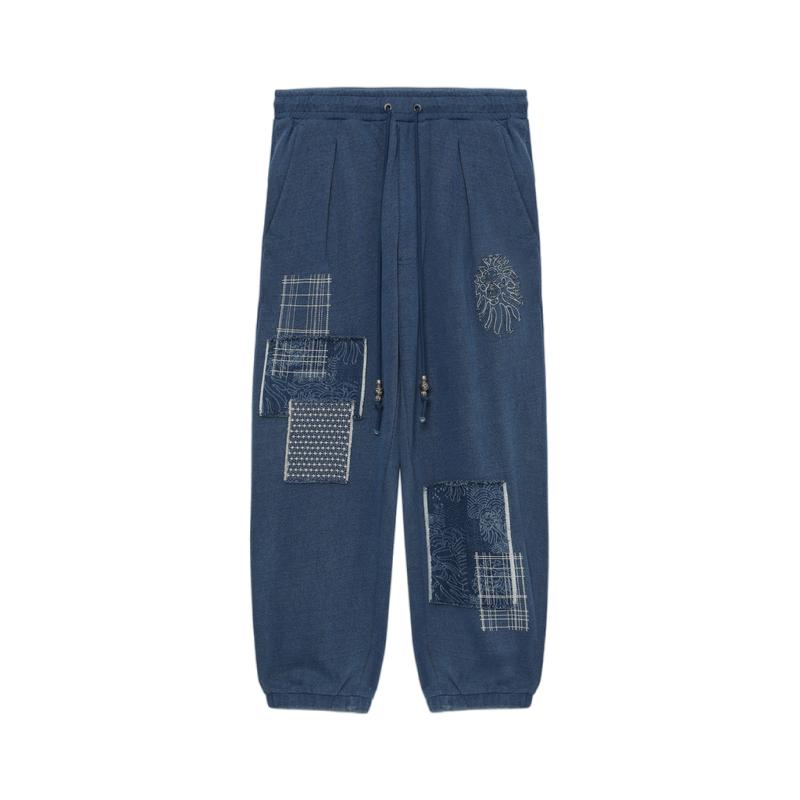 BAPEBLACK牛仔靛蓝染运动卫裤