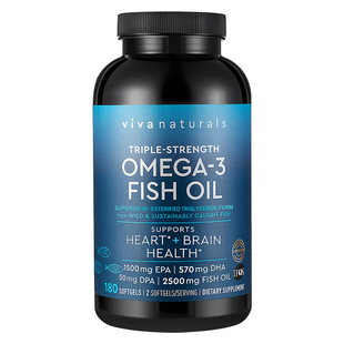 Viva深海鱼油软胶囊180粒DPA美国进口Viva Naturals高浓度omega3