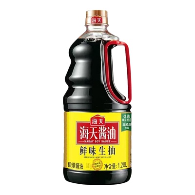 海天鲜味生抽酱油1.28L酿造大桶