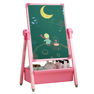 儿童画板白板写字板支架式宝宝家用免安装可擦降折叠办公磁性擦涂鸦黑板儿童家用立式白板教学培训小黑板展板