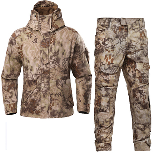 沙蟒迷彩服男套装战术蛙服春秋冬加绒外套教官拓展新式训作服工作