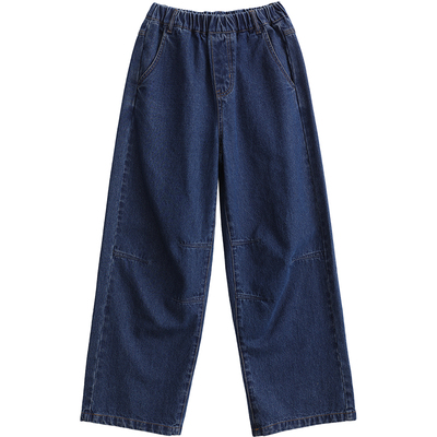 诺诺公主S1N初中生刺绣牛仔裤2026春秋加绒学生青少年百搭牛仔裤