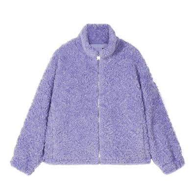 安娜苏运动仿泰迪卷毛宽松外套