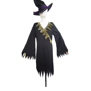 长款黑裙子儿童节万圣节服装成人死神COS黑色哥特风幽灵聚会搞怪