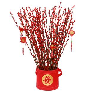 银柳枝条真花柳条红色鲜枝插花植物花卉干枝盆栽干花红柳客厅摆件