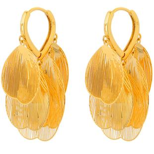 灵动镂空耳坠耳环女小众流苏蝶翼设计k金色轻奢时尚耳扣耳钉饰品