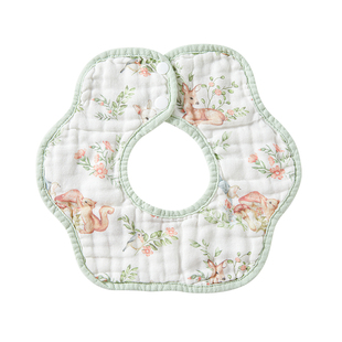 科巢婴儿围嘴口水巾纯棉吸水围兜新生口水围花瓣围脖防吐奶春夏