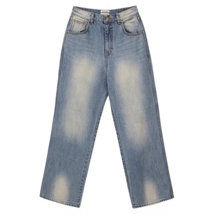 overdue flair韩国女士春季复古刷子牛仔裤复古直筒裤MUSINSA