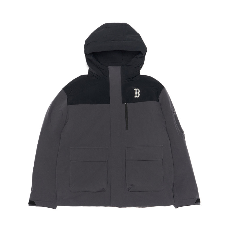 MLB情侣NY防水防泼水撞色羽绒服