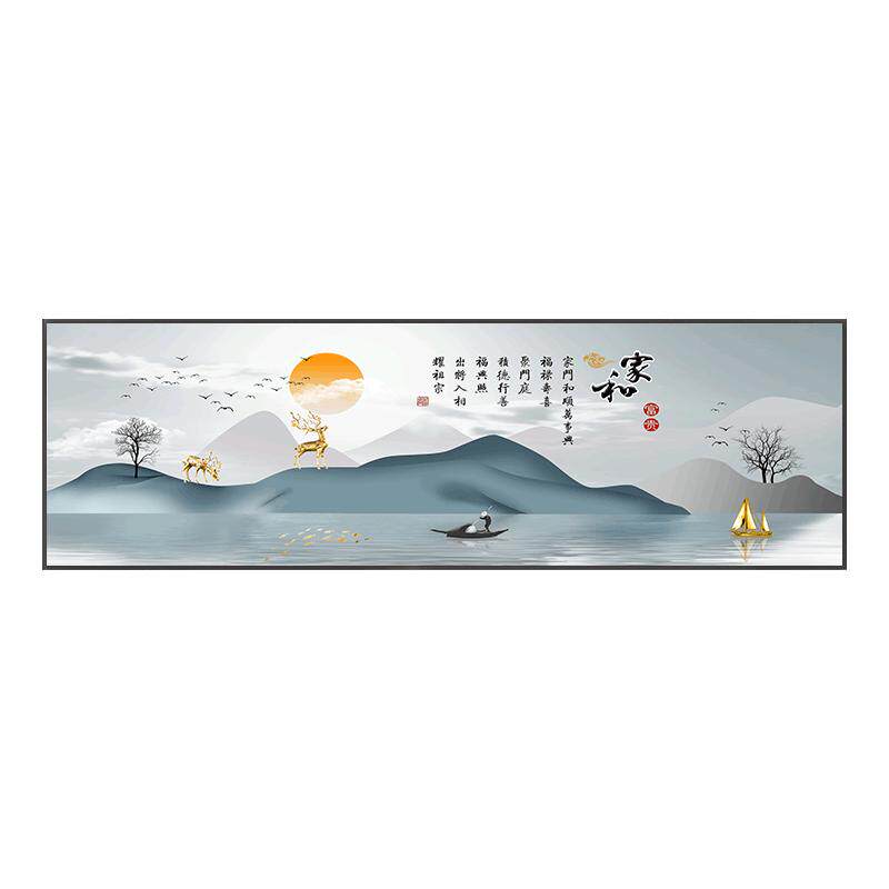新中式客厅装饰画风景晶瓷画