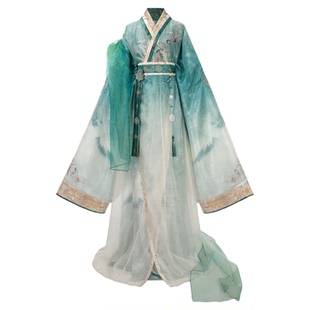 浮光掠影原创改良汉服新中式汉服魏晋风直裾褶裙吊带披帛汉元素