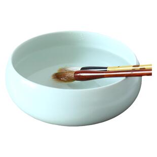 赋比兴 纯手工汝窑大号笔洗 景德镇书法国画笔洗缸 墨斗盛墨汁墨碟多用陶瓷墨盒 初学者文房四宝练习专用工具