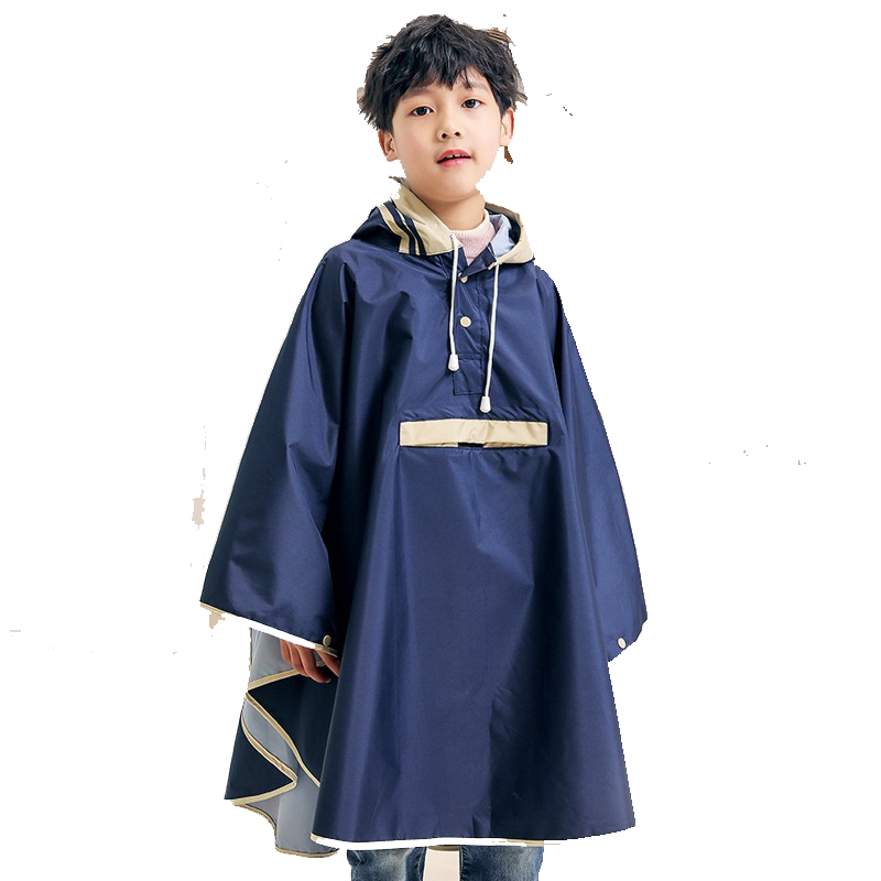 儿童雨衣斗篷式男童女童8-13岁韩版日式小学生雨披后坐电动车雨衣