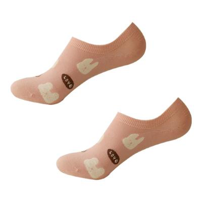 米吉诺拉无骨透气卡通低帮浅口船袜子女款夏季少女可爱纯棉熊短袜