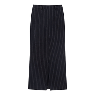 OTHERSTORE 漂亮姐姐 设计感显瘦条纹半身裙女百搭开叉直筒长裙子