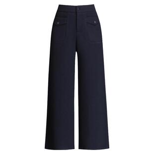 羊绒八分毛呢直筒裤女秋冬新款高腰百搭小个子宽松显瘦阔腿靴裤子