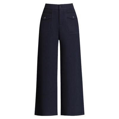 羊绒呢小个子八分直筒裤阔腿靴裤