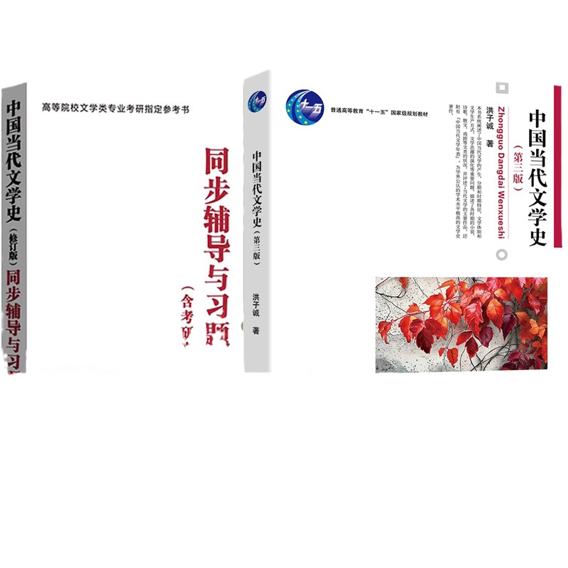【现货正版】北大 中国当代文学史修订版洪子诚 教材+同步辅导与习题集含考研真题 武大出版 本科中文系文学考研教材+配套习题