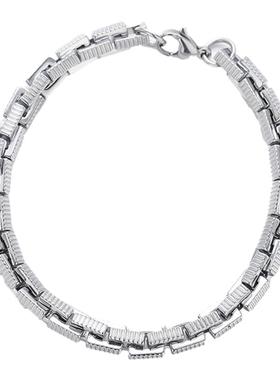 钛钢不掉色锯齿纹手链