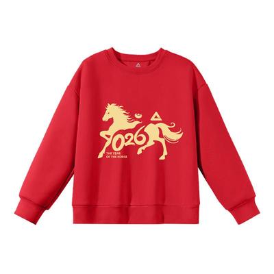 匹克童装男童红色卫衣2026新款