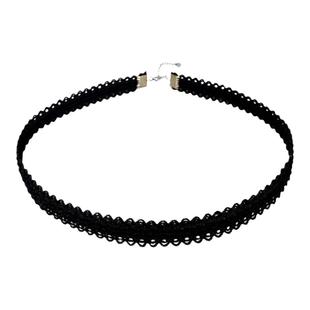 不掉色S925纯银孙千同款黑色蕾丝颈带项圈choker颈链短款锁骨链潮