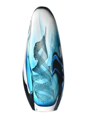 极简高级感手工琉璃方形柱摆件入室玄关餐厅边几装饰几何玻璃摆件