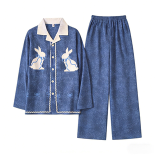 2026新款卡通漂亮出门睡衣女士秋冬季长袖家居服可外穿甜美风套装