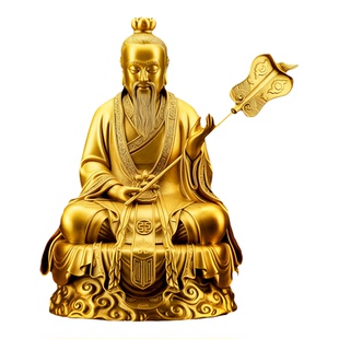 三清像摆件黄铜太上老君神像三清道祖元始天尊铜像道家供奉祖师爷