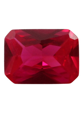 长方形倒角5#红刚玉裸石 合成培育红宝石小八角Ruby戒面首饰主石