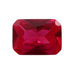 长方形倒角5#红刚玉裸石 合成培育红宝石小八角Ruby戒面首饰主石