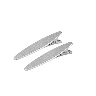 85度灰金属拉丝纹理发夹女高级感一字侧边夹气质刘海碎发夹鸭嘴夹