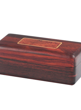 实木紫光檀翻盖印章收纳盒
