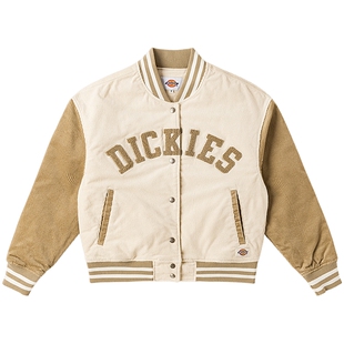 Dickies帝酷适2026春秋女款螺纹袖口灯芯绒材质宽松休闲棉服外套J