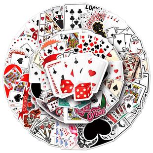 100张扑克牌潮流炫酷贴纸poker个性DIY素材可滴胶独立裁切彩绘涂鸦防水装饰笔记本电脑水杯相册文具手机贴纸