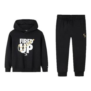 Nike 3brand童装儿童套装春秋季男女童卫衣长裤子2件套休闲运动服