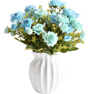 仿真花粉蝶假花客厅餐桌装饰品摆件杜鹃花彩蝶花婚礼摆设花束绢花