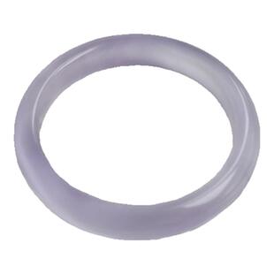 紫罗兰手镯高冰白月光淡紫色荔枝冻冰透飘花玛瑙玉镯猫眼石手镯女