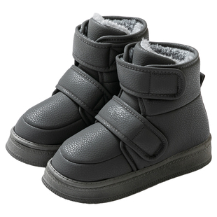 高帮防水老人棉拖鞋pu皮面包跟防滑冬季室内居家保暖加厚毛绒男女