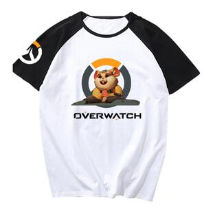 仓鼠球破坏球守望先锋哈蒙德短袖T恤衫男女半截袖休闲上衣服