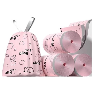 家用垃圾袋加厚抽绳手提袋大卷塑料袋不易破办公室用收纳清洁袋