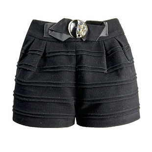 黑色加厚阔腿裤短裤女2025秋冬性感低腰配靴子打底裤外穿休闲裤