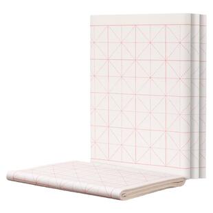 得力米字格宣纸书法专用纸作品纸毛边纸初学者毛笔字用纸练字练习纸半生熟纸初学者带格子练毛笔字毛笔练习纸