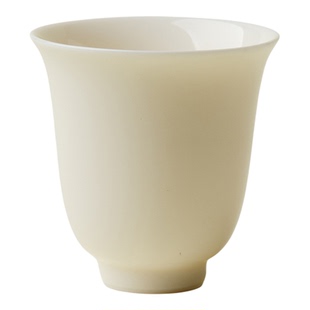 里作杏白釉陶瓷茶杯白色简约品茗杯纯手工高端家用功夫茶具主人杯