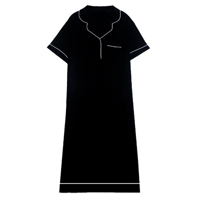 莫代尔夏季长款孕妇带胸垫家居服