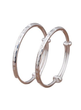 s999纯银福字宝宝手镯实心男女