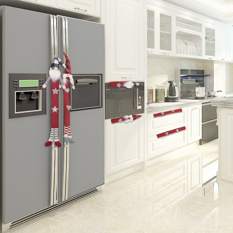 跨境新品圣诞装饰用品麻布森林保护套烤箱手套微波炉冰箱创意人把